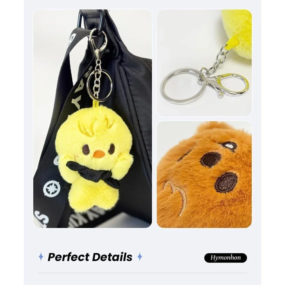 Plush Keychain Soft Stuffed Animal Bag Charm for Women Backpack Decor